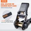 VEVOR Ratchet Tie Down Straps (4PK), 2200 lb Max Break Strength, Includes 4 Premium 1" x 15' Rachet Tie Downs with Padded Handles