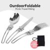 Camping Fork Spoon Knife Outdoor Tableware Foldable Ultralight Stainless Steel