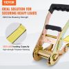 VEVOR Ratchet Tie Down Straps (4PK), 10000 lb Break Strength, Double J Hook Includes 4 Premium 2" x 27' Rachet Tie Downs with Padded Handles