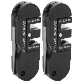 2 pcs Outdoor EDC Pocket Knife Sharpener Portable Diamond Tapered Rod Knife Sharpener