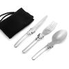 Camping Fork Spoon Knife Outdoor Tableware Foldable Ultralight Stainless Steel
