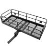VEVOR Hitch Cargo Carrier, 60 x 24 x 14 in Folding Trailer Hitch Mounted Steel Cargo Basket