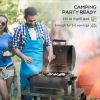 Outsunny Charcoal BBQ Grill with 235 sq.in. Cooking Area, Tabletop Outdoor Barbecue with Ash Catcher and Built-in Thermometer for Patio, Backyard