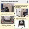 Tangkula Dog Bike Trailer, Breathable Mesh Dog Cart with 3 Entrances, Safety Flag, 8 Reflectors, Folding Pet Carrier Wagon with 20 Inch Wheels