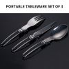 Camping Fork Spoon Knife Outdoor Tableware Foldable Ultralight Stainless Steel