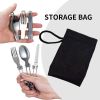 Camping Fork Spoon Knife Outdoor Tableware Foldable Ultralight Stainless Steel