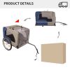 Tangkula Dog Bike Trailer, Breathable Mesh Dog Cart with 3 Entrances, Safety Flag, 8 Reflectors, Folding Pet Carrier Wagon with 20 Inch Wheels