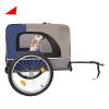 Tangkula Dog Bike Trailer, Breathable Mesh Dog Cart with 3 Entrances, Safety Flag, 8 Reflectors, Folding Pet Carrier Wagon with 20 Inch Wheels