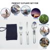 Camping Fork Spoon Knife Outdoor Tableware Foldable Ultralight Stainless Steel