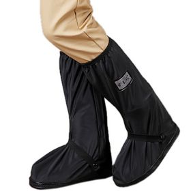 Waterproof Rain Boot Shoe Cover with Reflector (Color: Black, size: S)
