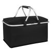 30L Insulated Picnic Basket Cooler Collapsible Food Delivery Storage Bag Grocery Market Basket Heat & Cool Insulation w/ Aluminum Handles