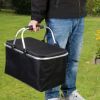 30L Insulated Picnic Basket Cooler Collapsible Food Delivery Storage Bag Grocery Market Basket Heat & Cool Insulation w/ Aluminum Handles
