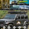 Explorer Plus Rooftop Tent Hardshell with Side Awning, Air Flow Outlet with Bracket, Luggage Racks & Replaceable Netting Rain Curtain