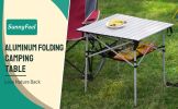 Outdoor Folding Table Lightweight Compact Aluminum Camping Table